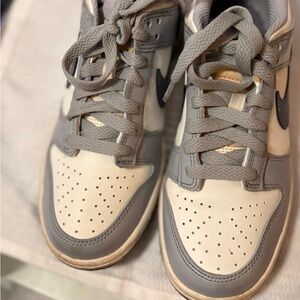 Nike Kids Gray and Cream Sneakers